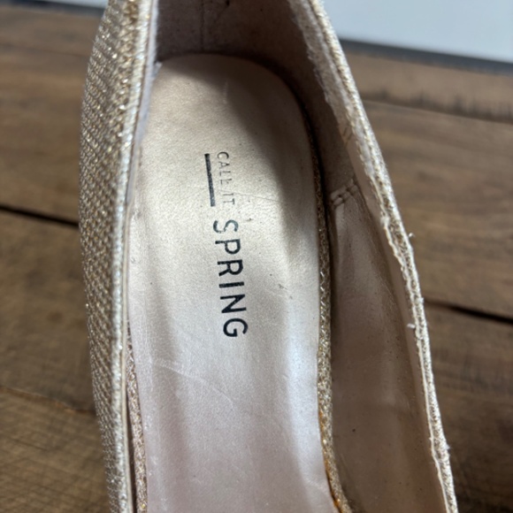 Shiny Gold Heels CALL IT SPRING - Picture 4 of 6